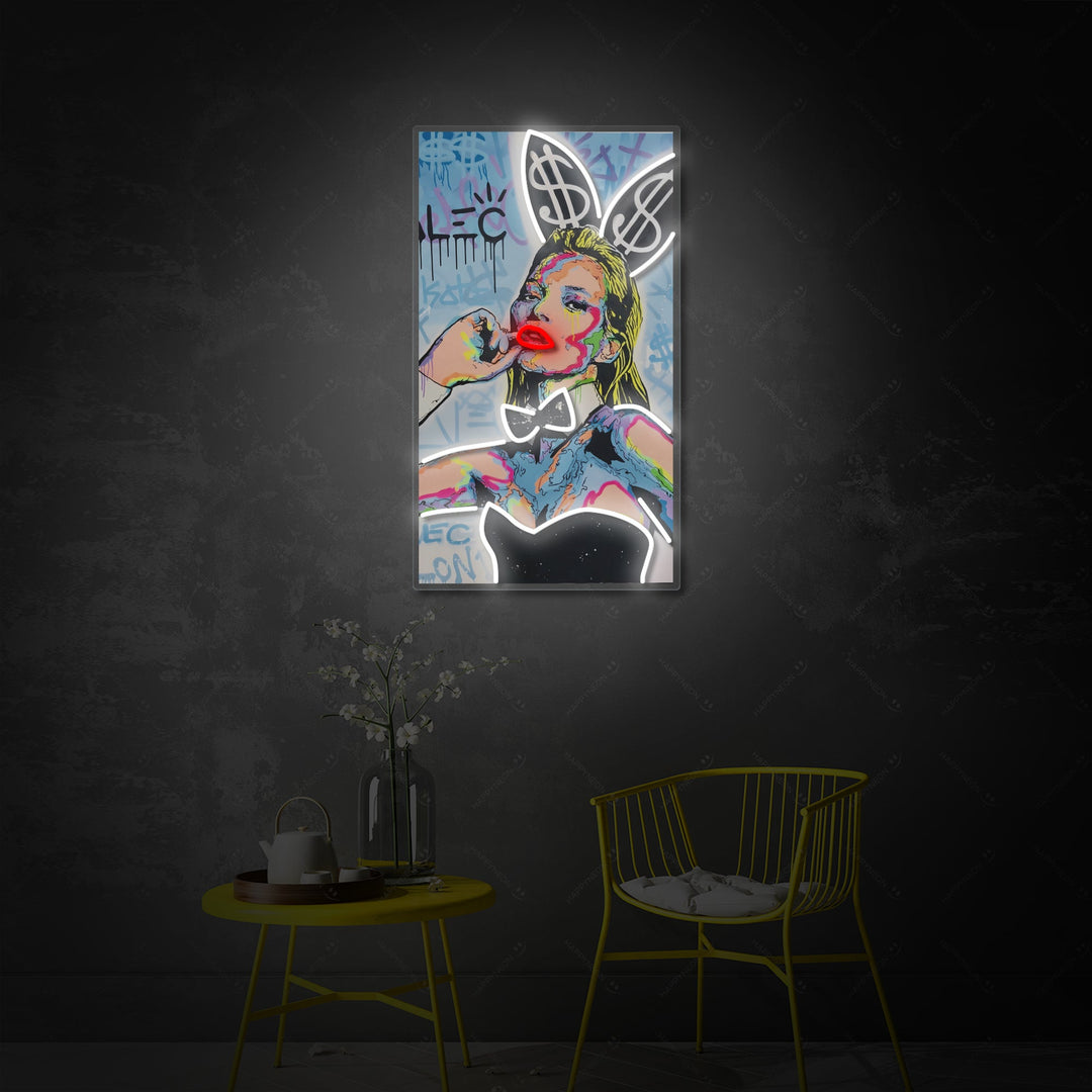 "Penge Kanin" Neonskilt