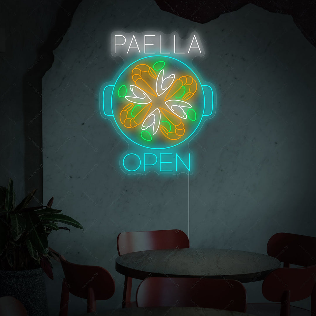 "Paella Open" Neonskilt