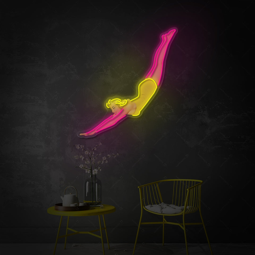 "Retro Dykkerdame" Neonskilt