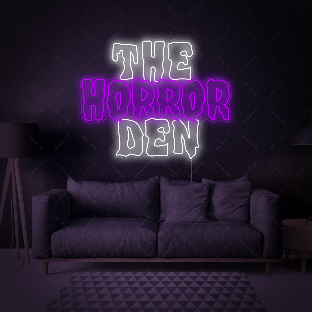 "The Horror Den" Neonskilt