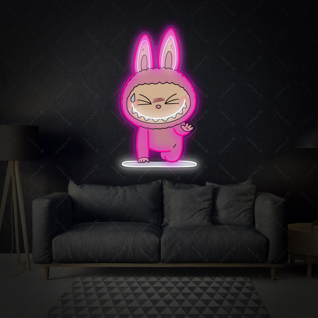 "Yoga Monster Labubu" Neonskilt