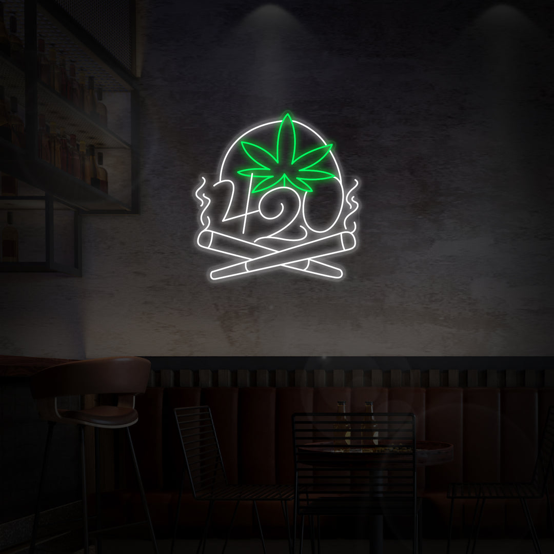 "420 Marihuana Cannabis Røg" Neonskilt