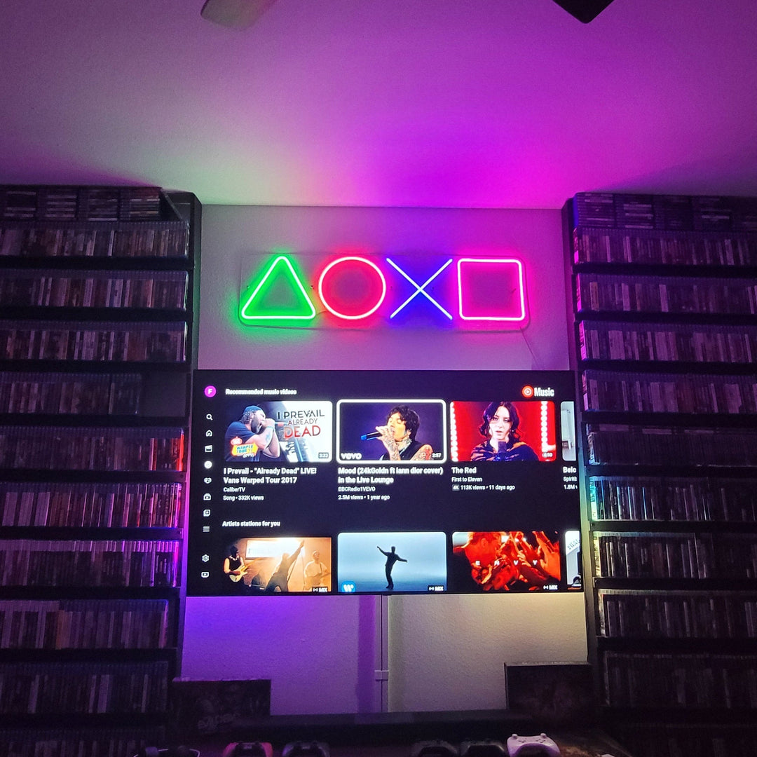 "Geometrisk Ikon, Spillerum Dekoration" Neonskilt (Lagerbeholdning: 3 enheder)