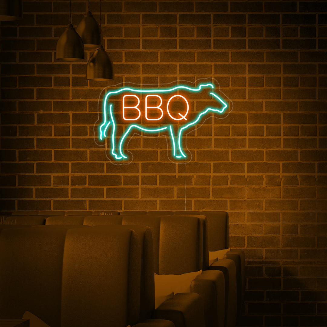 "KO, BBQ" Neonskilt