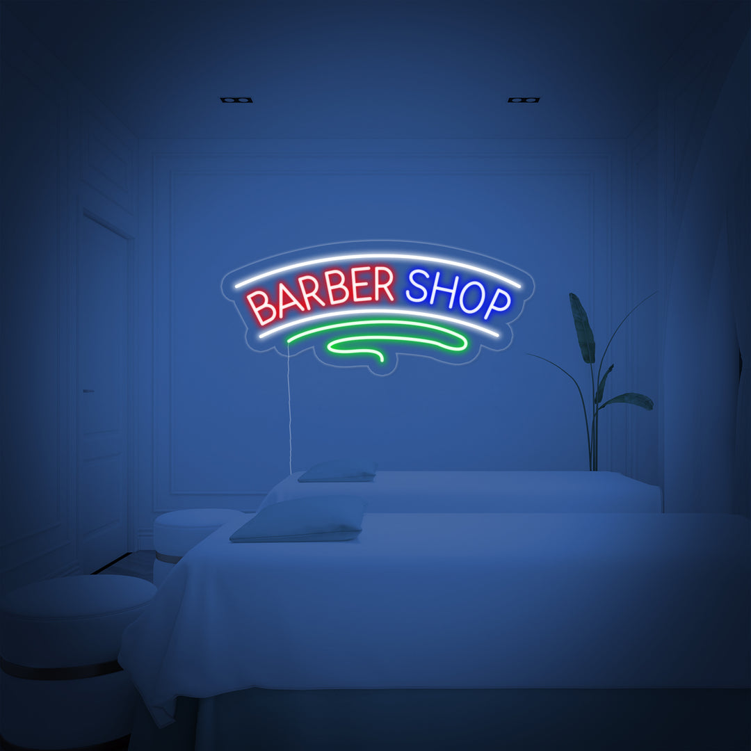 "Hårklip, Barber Shop" Neonskilt