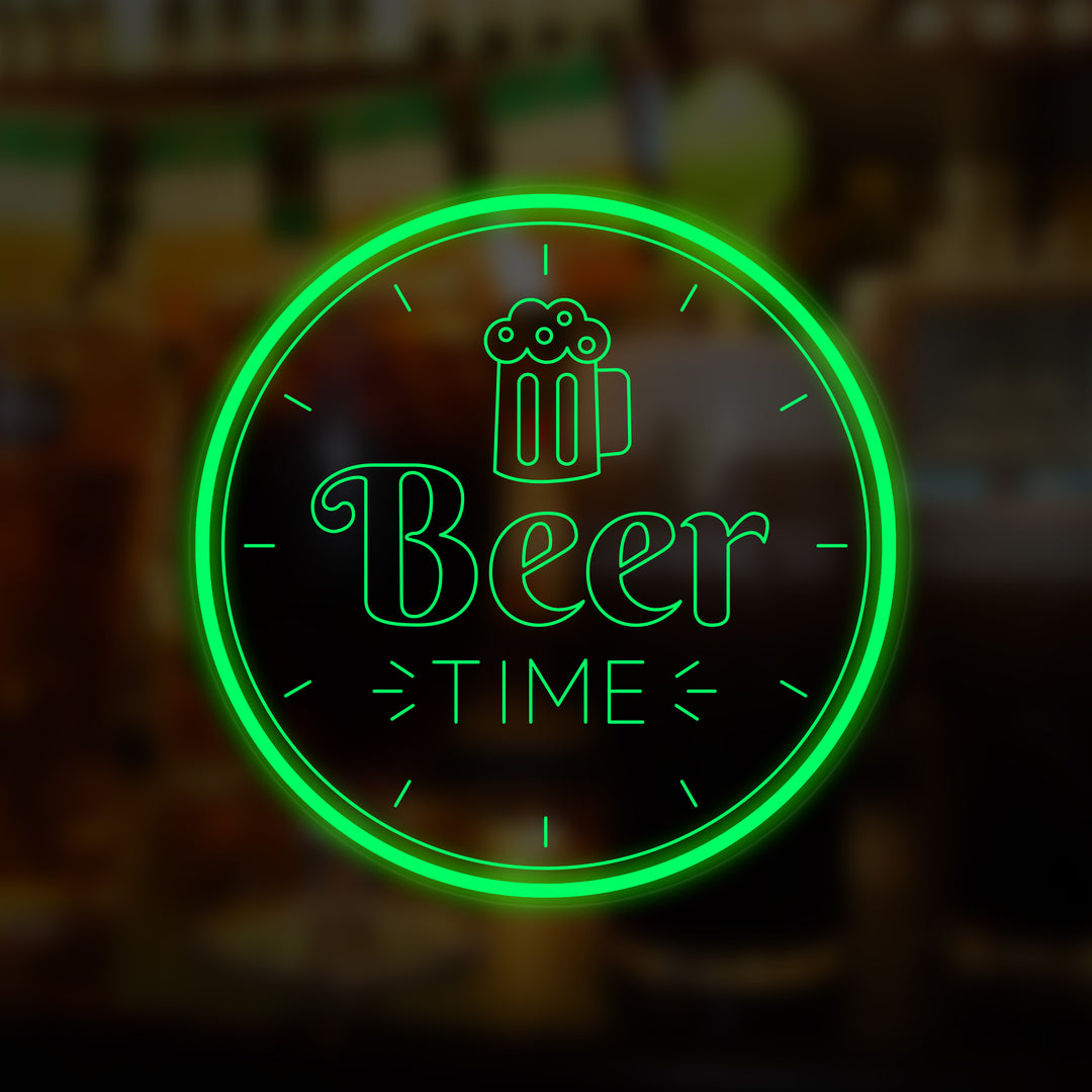 "Beer Time Bar Øl" Mini Neon Skilt