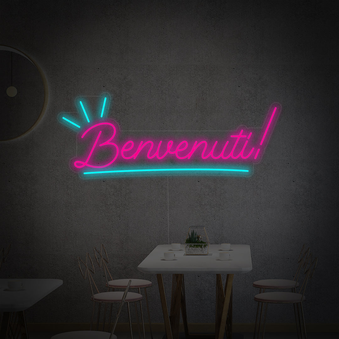 "Benvenuti" Neonskilt