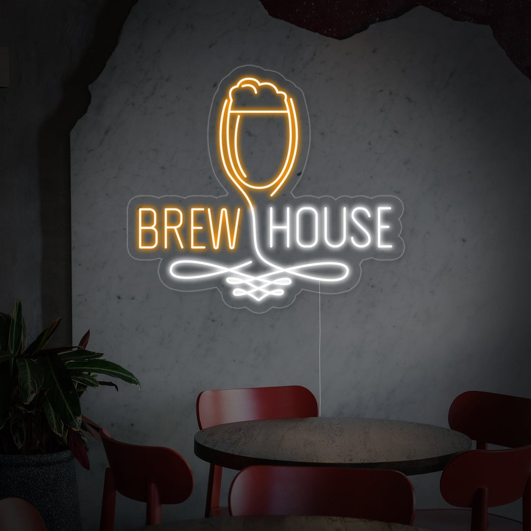 "Brew House Glas" Neonskilt