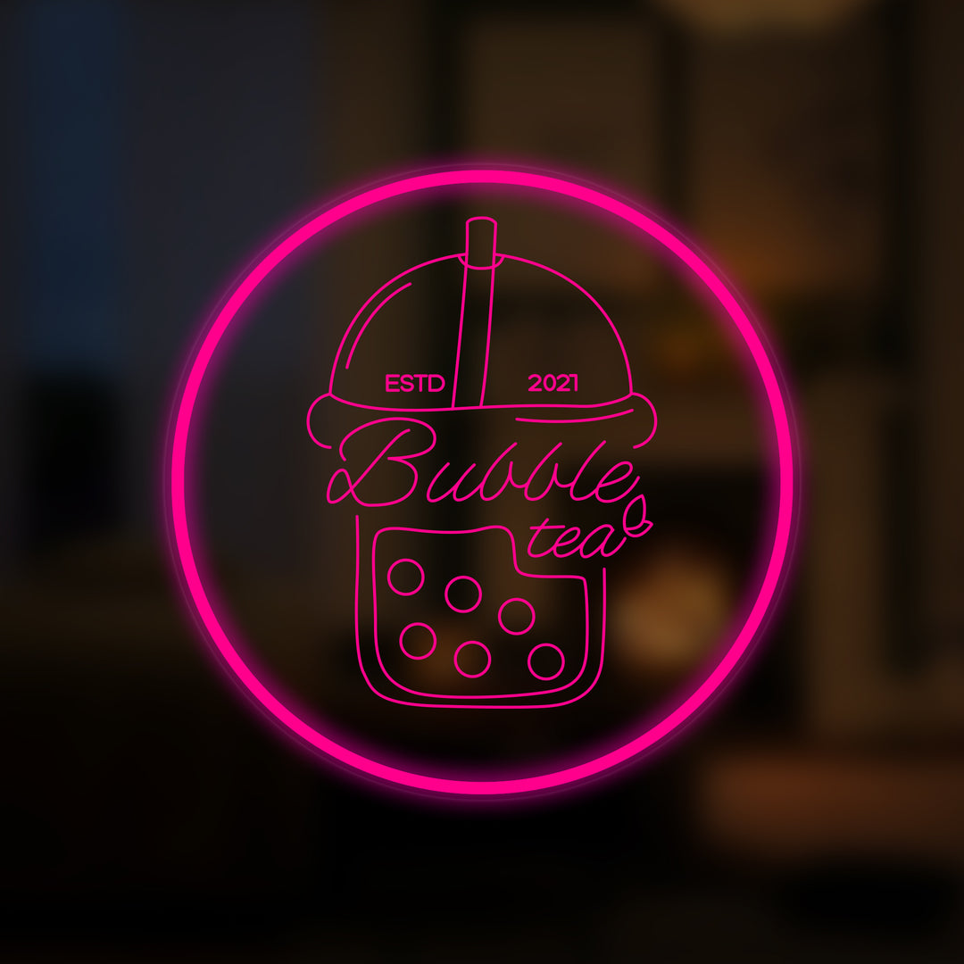 "Bubble Tea Kop" Mini Neon Skilt