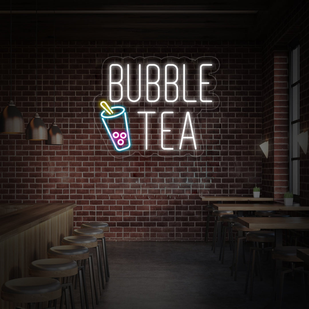 "Kop, Bubble Tea" Neonskilt