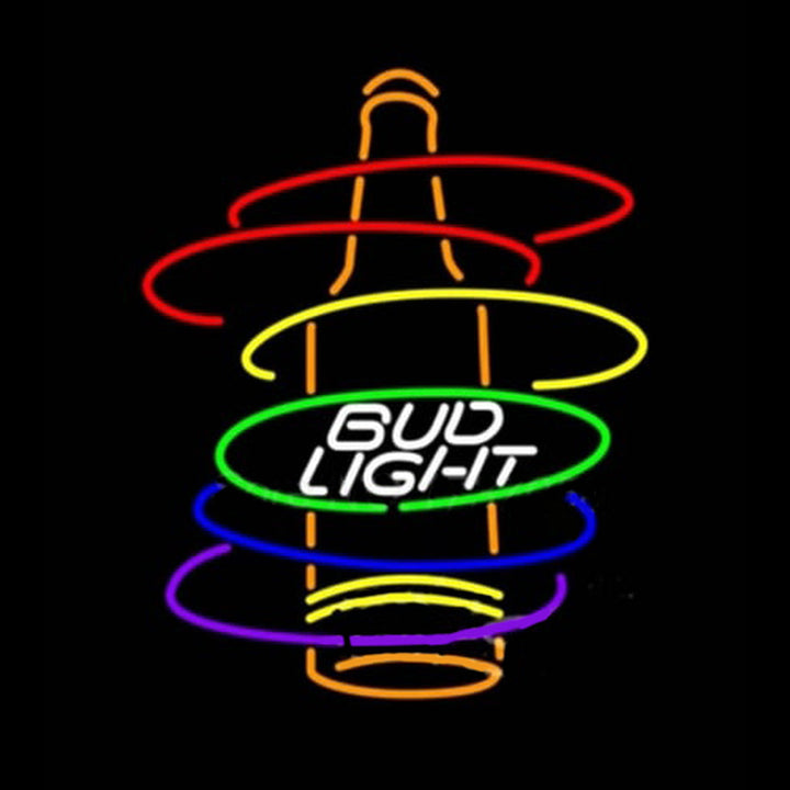 "Bud Rainbow Bottle" Neonskilt