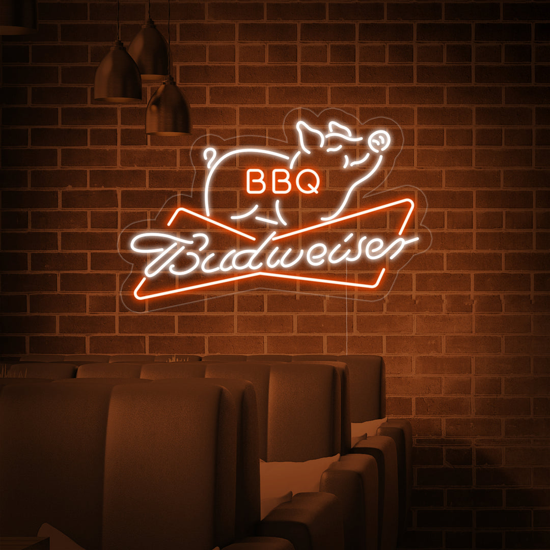 "Bud BBQ" Neonskilt