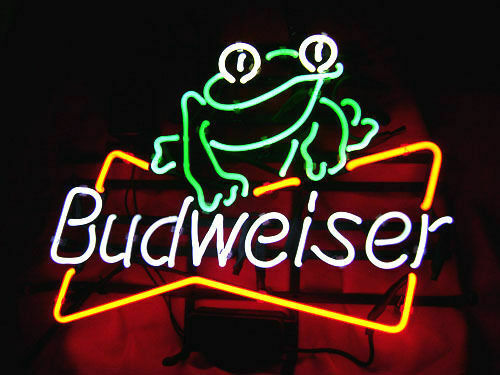 "Bud Beer Frog" Neonskilt