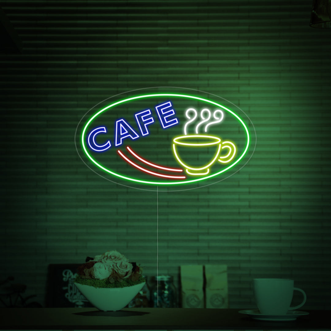 "cooffee, kaffekop" Neonskilt