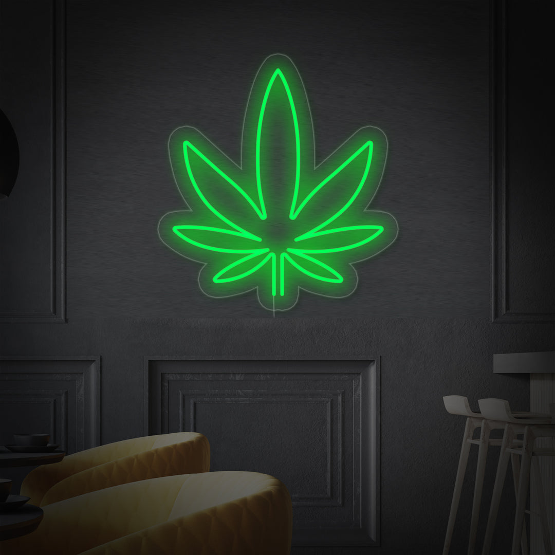 "Weed Åben Bar" Neonskilt