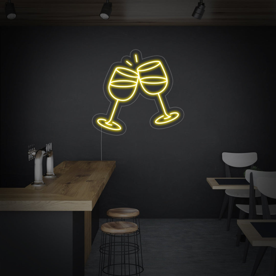 "Champagneglas" Neonskilt