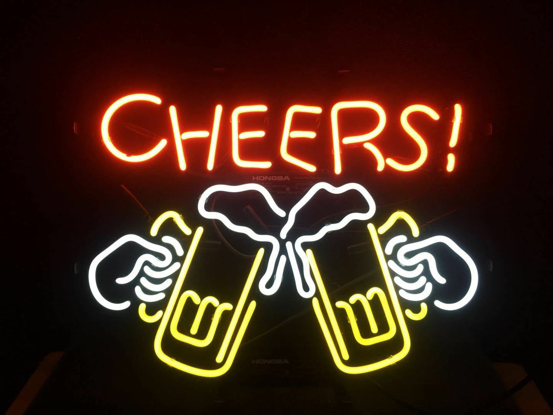 "Cheers, Øl" Neonskilt