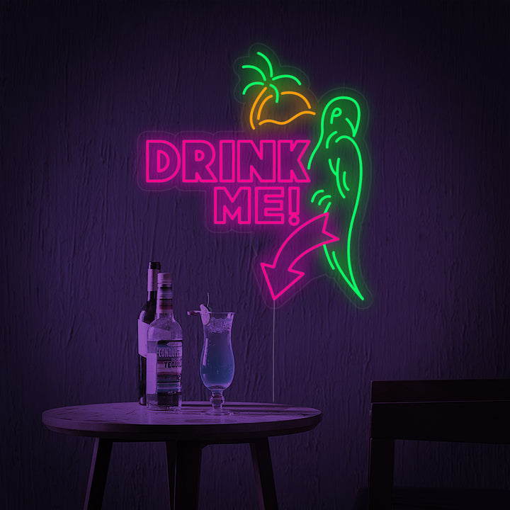 "papegøje, Drink Me" Neonskilt