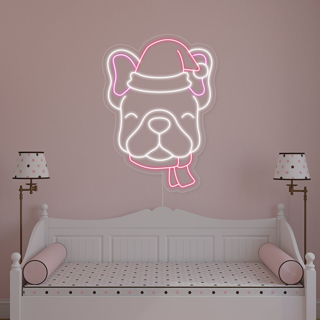 "Bulldog, Christmas" Neonskilt