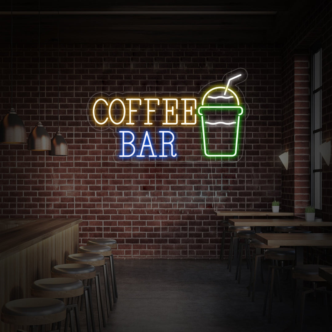 "Kaffekop, Coffee Bar" Neonskilt