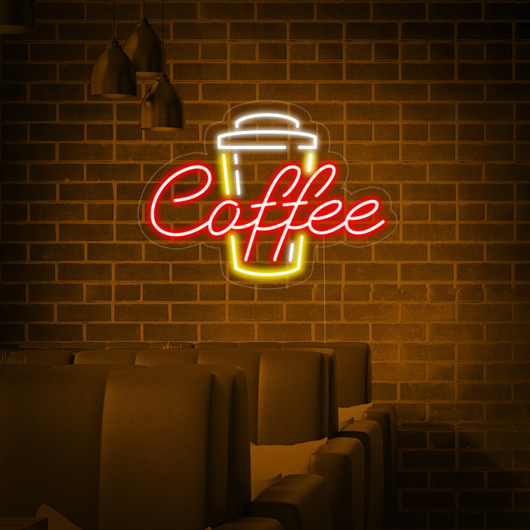 "Coffee, kaffekop" Neonskilt