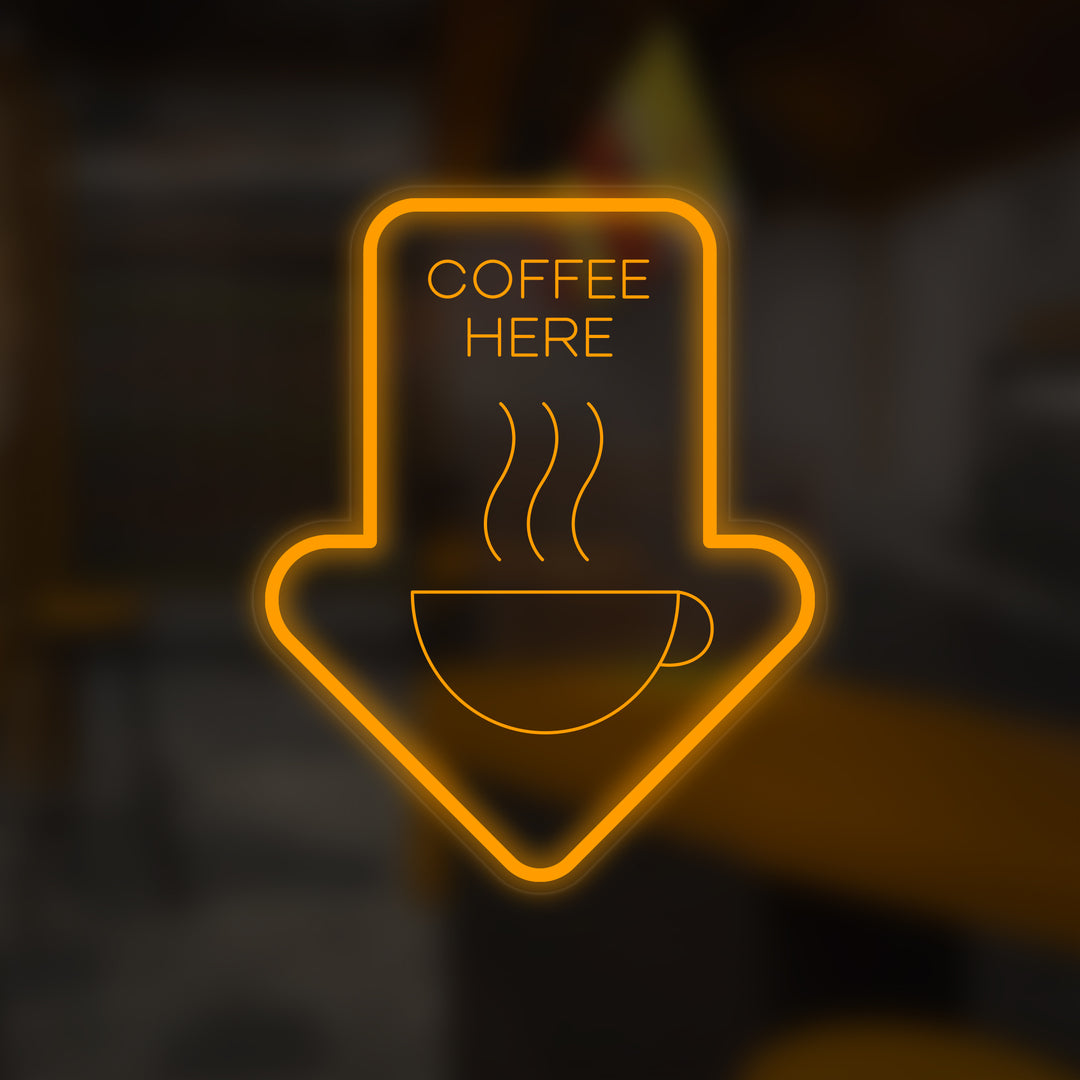 "Café Coffee Here" Mini Neon Skilt