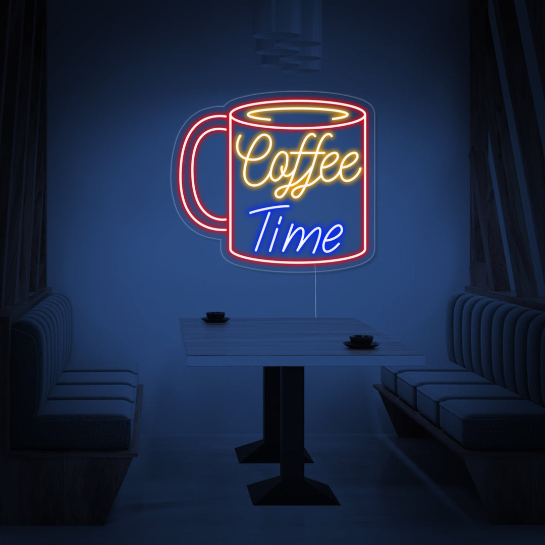 "Kop, Coffee Time" Neonskilt