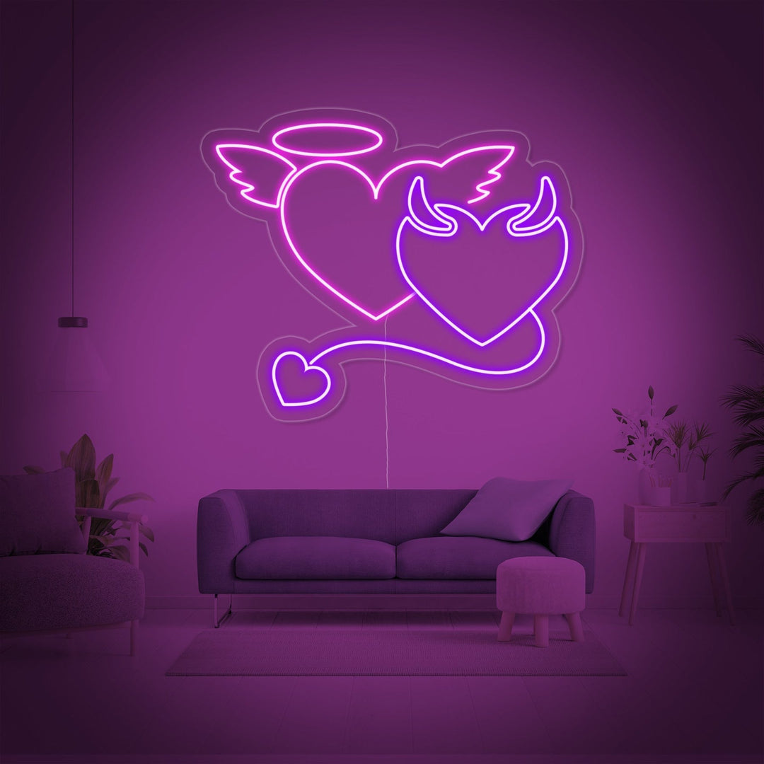 "Djævel Engel" Neonskilt (Lagerbeholdning: 3 enheder)