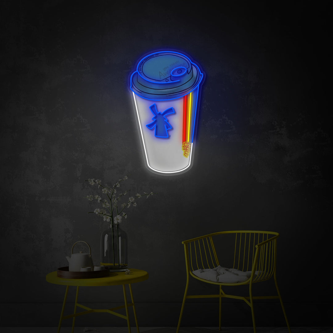 "Dutch Coffee Cup" UV-printet LED-neonskilt