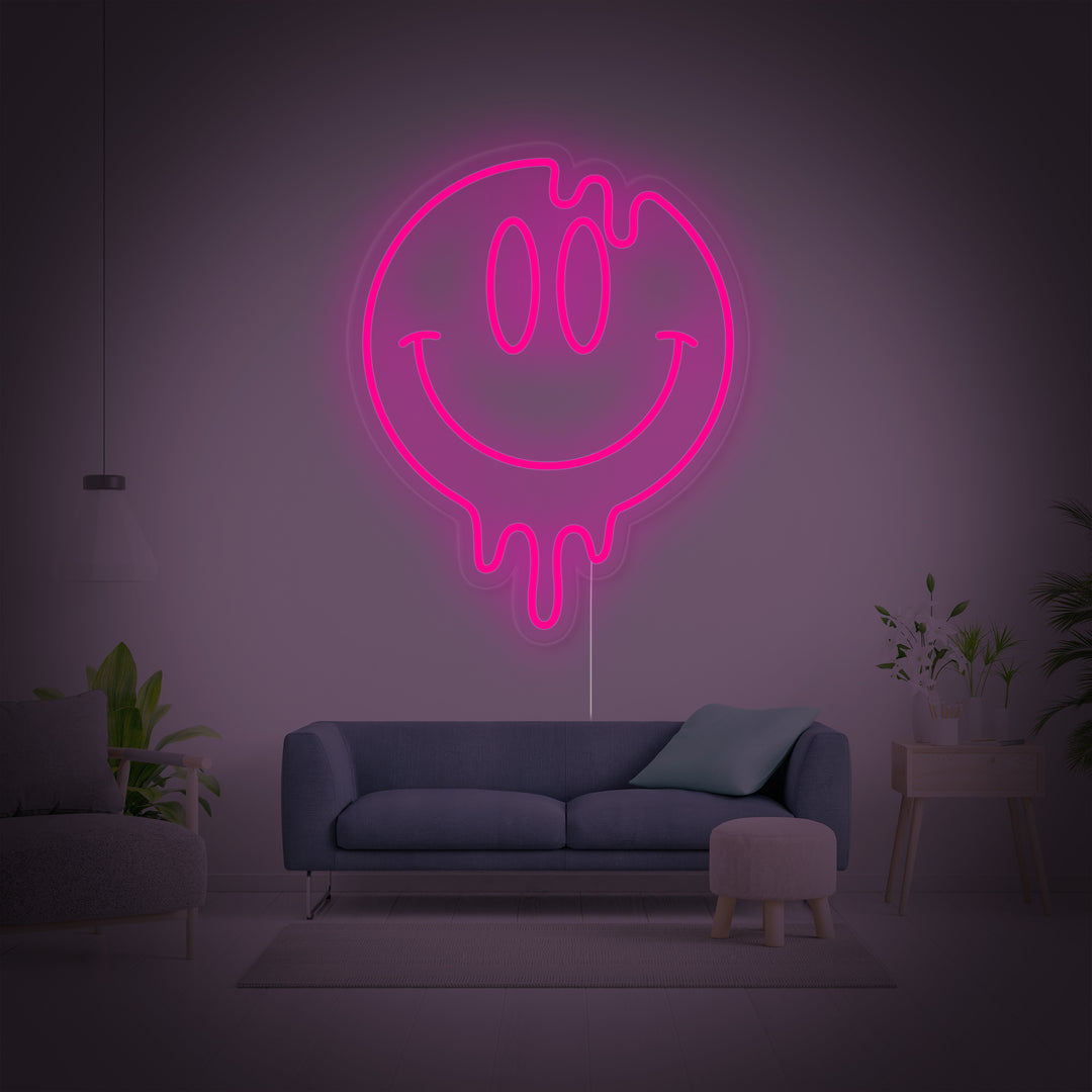 "Smiley-Emoji Der Drypper" Neonskilt