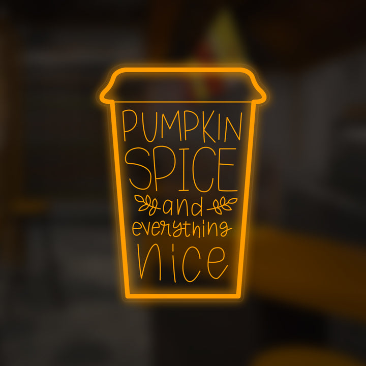 "Pumpkin Spice And Everything Nice" Mini Neon Skilt