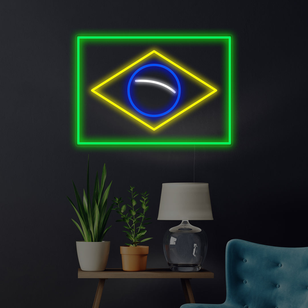 "Brasiliens Flag" Neonskilt