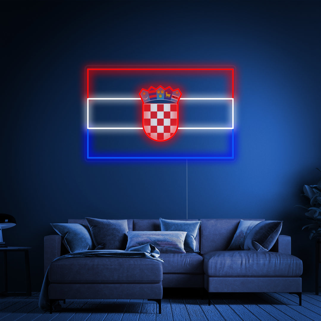 "Kroatiens Flag" Neonskilt
