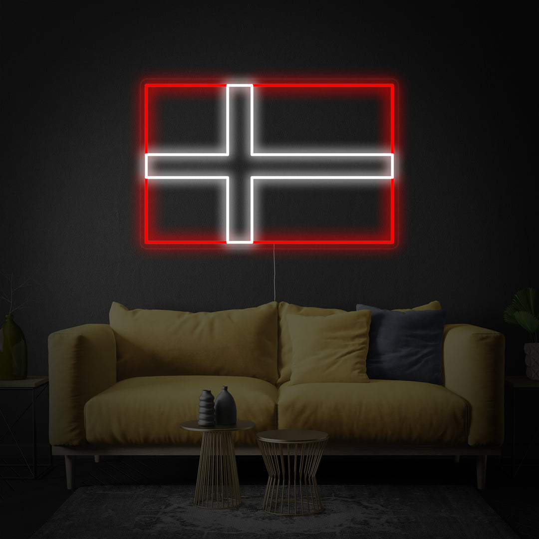 "Danmarks Flag" Neonskilt