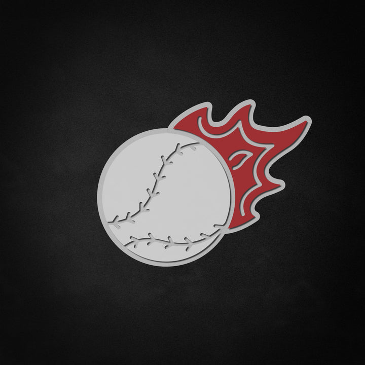 "Flaming Baseball" Neon Like