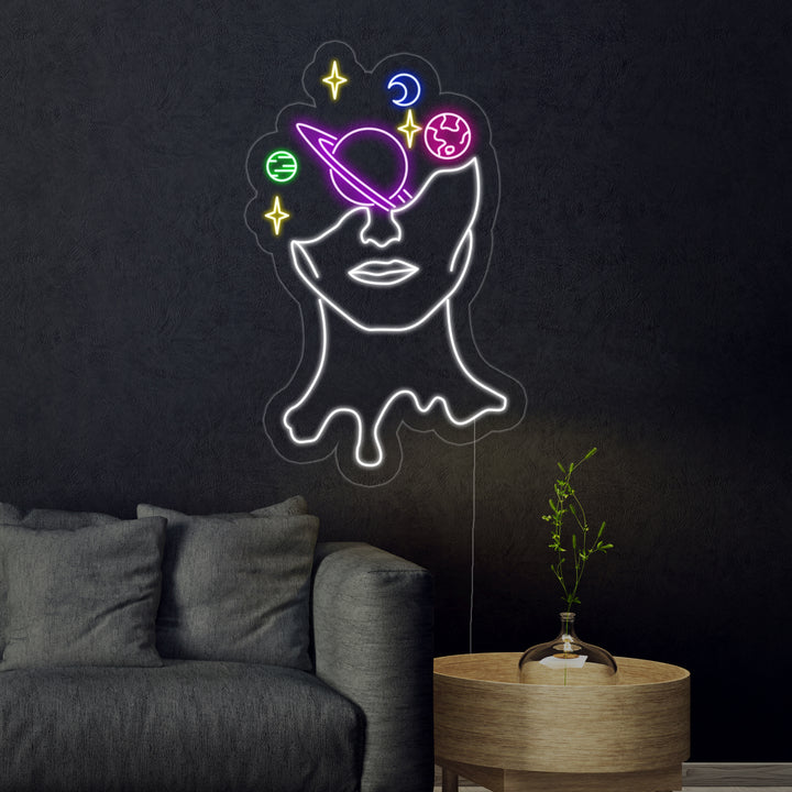 "Galaxy Brain" Neonskilt