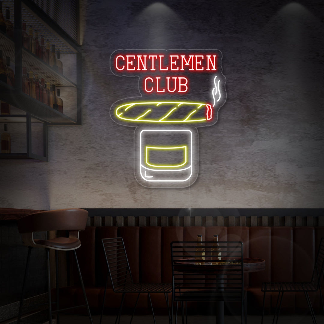 "Gentlemen Club Whisky Cigar" Neonskilt