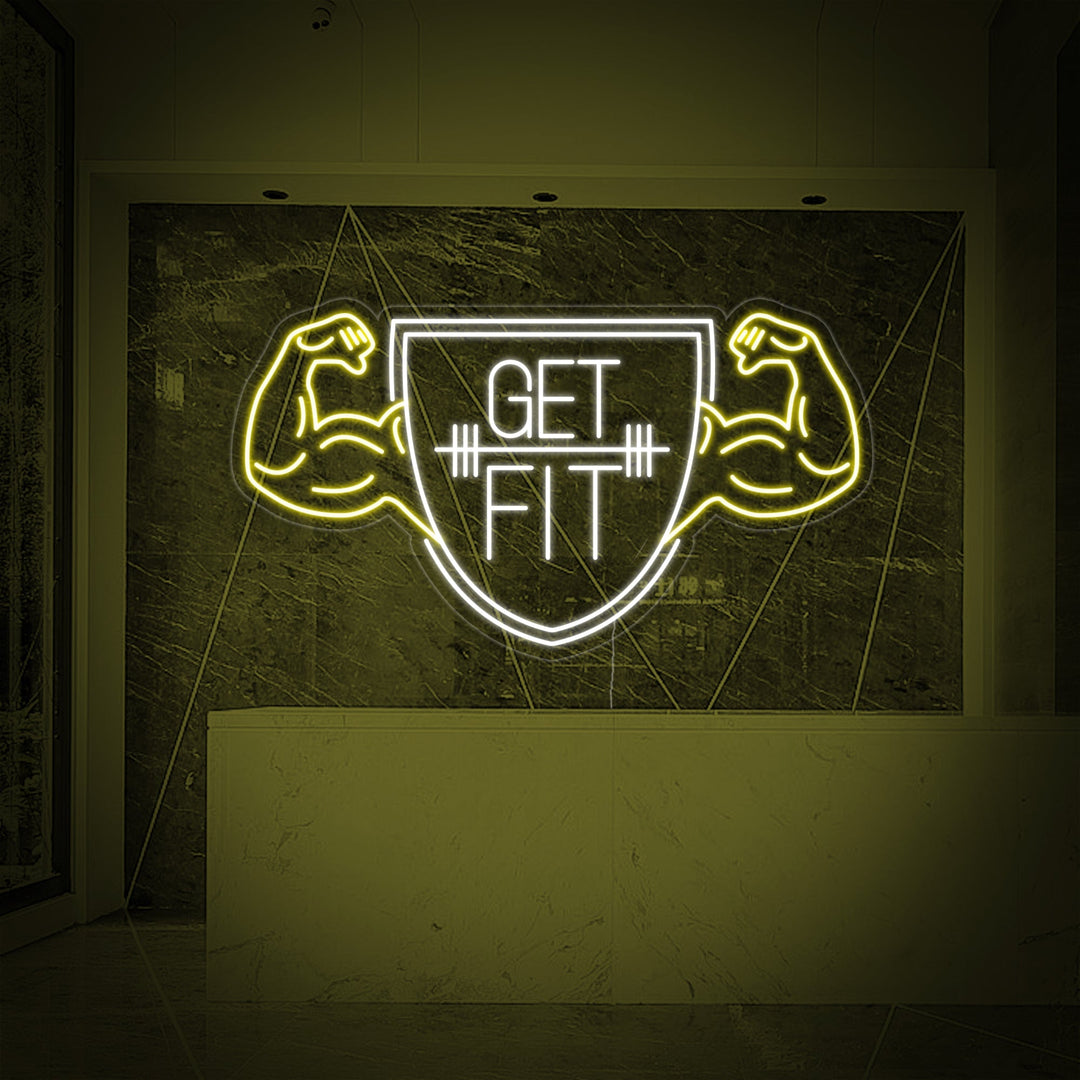 "Get Fit Fitnesscenteret" Neonskilt