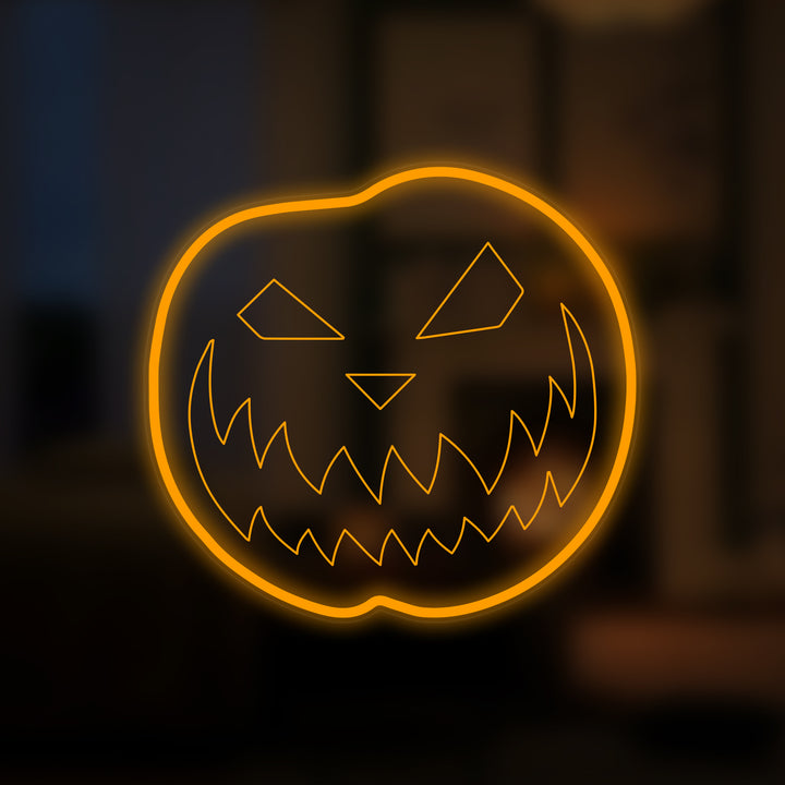 "Græskar Halloween" Mini Neon Skilt