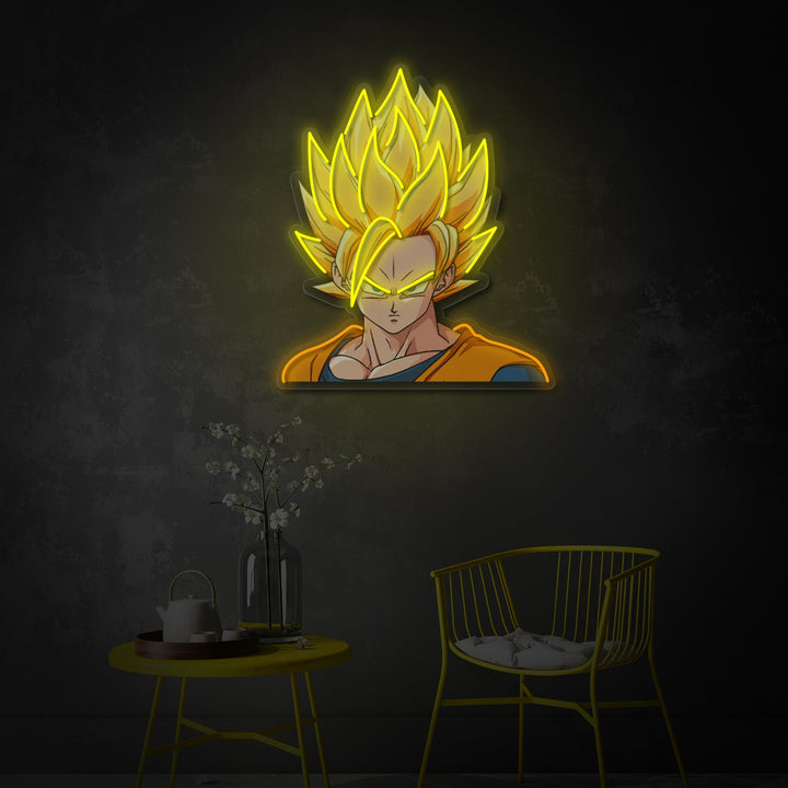 "Goku, Anime" UV-printet LED-neonskilt