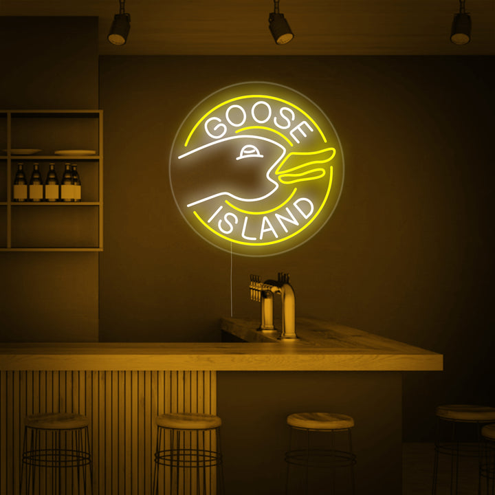 "Goose Island Ølbar" Neonskilt