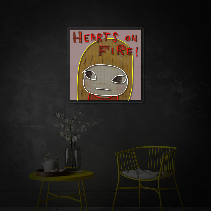 "Hearts On Fire" UV-printet LED-neonskilt