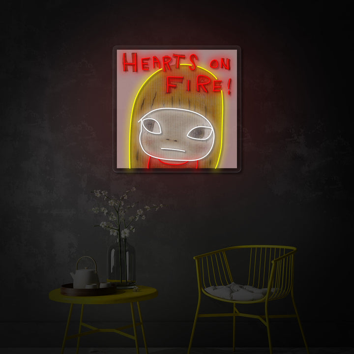 "Hearts On Fire" UV-printet LED-neonskilt