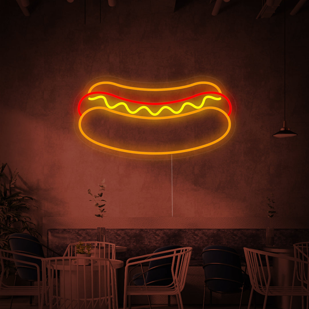 "Hotdog Restaurantmad" Neonskilt