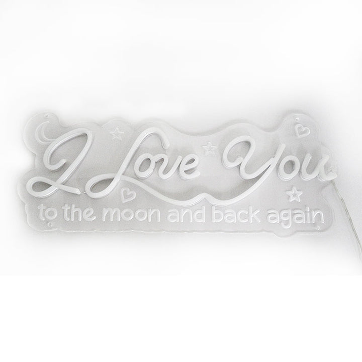 "I Love You To The Moon And Back Again" Mini Neonskilt