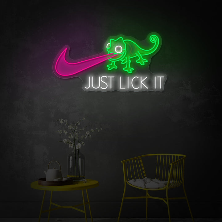 "Just Lick It" UV-printet LED-neonskilt