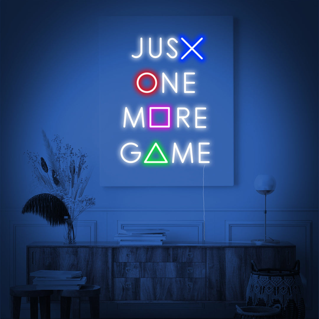 "Just One More Game, Gaming Dekoration" Neonskilt