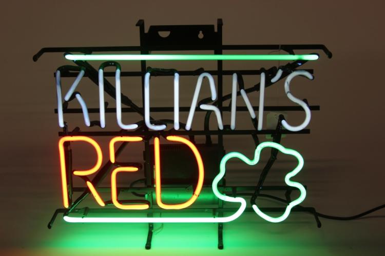 "Killians Red Shamrock Beer" Neonskilt