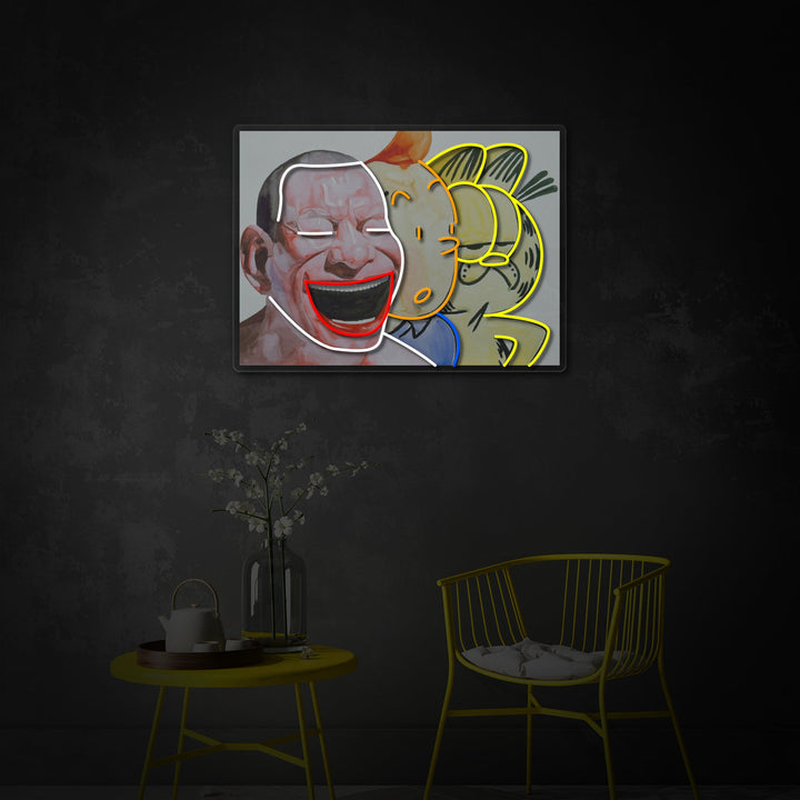 "grinende mand" UV-printet LED-neonskilt