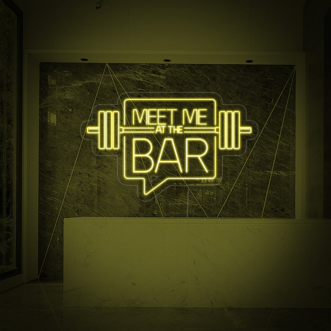 "Meet Me At The Bar Fitnesscenteret" Neonskilt